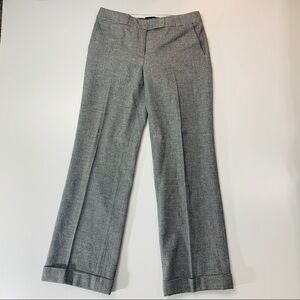 Talbots Pant Trouser Wool Plaid Black White Houndstooth Herringbone Cuffed Strai